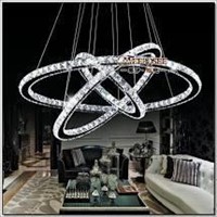 (See Notes)3 Rings Crystal LED Chandelier