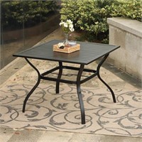 37" Metal Steel Patio Table with Umbrella Hole