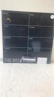Chalkboard weekly calendar