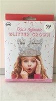 Kids inflatable glitter crown