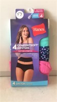 Hanes 4 comfortsoft hipsters sz 4
