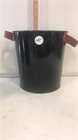 Sm metal bucket with leather handles
