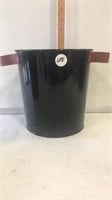 Sm metal bucket with leather handles
