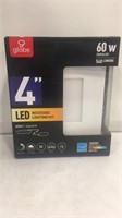 4” led recessed light kit square white