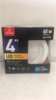 4” led recessed light kit round white
