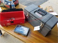 2 Tool boxes w/ c clamps,