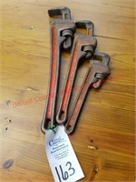Rigid 18",14" & 10" pipe wrenches