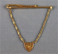 10k Gold Western Electric Medallion, G.F. Tie Clip