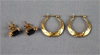 (2) Pairs of 14k Yellow Gold Pierced Earrings