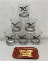 * (6) 1970’s Miller Malt Liquor glasses w/1950’s