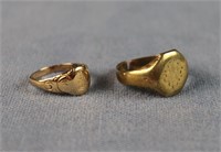 (2) Victorian Yellow Gold Rings, 8 Grams