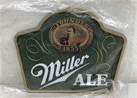 1970's NOS Miller Ale plaque type sign