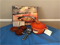 Enameled Cast Iron Fry Pan and Pot