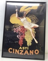 * Asti Cinzano framed poster Plastic 21x29