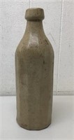 Akon pottery stoneware bottle 12 sided 11x3 1/2