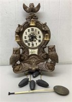 * B. Zanger Owl clock battery 18x12 works