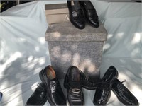 Men's Black Dress Shoes S 9.5 & 10 & Padded Bin