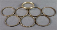 (9) Sterling Silver Bangle Bracelets, 134 Grams