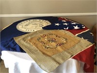 Military Honor Flag, Georgia Flag & Needlepoint
