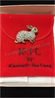 Rabbit Rhinestone Pin by KJL Kenneth Jay Lane