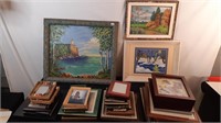 LARGE ASST. LOT OF FRAMES AND OIL PAINTINGS