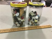 2 small jars buttons