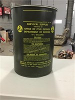 Civil Defense metal can