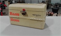 Bass Boss plastic tackle box and contents