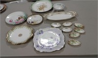Hand painted plates and server
