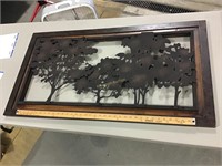 Metal trees framed art