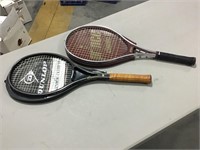 Dunlop and Wilson tennis racquets