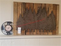 2 pieces of cabin themed decor