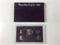 1985 S Proof Set Original Box & COA 5 Coins
