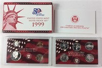 1999 United States US Mint Silver Proof Coin Set