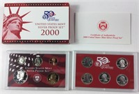 2000 United States US Mint Silver Proof Coin Set