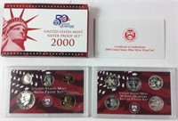 2000 United States US Mint Silver Proof Coin Set