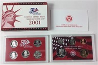 2001 United States US Mint Silver Proof Coin Set
