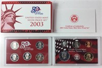 2003 United States US Mint Silver Proof Coin Set