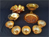 Large Lot Of Carnival Glass
