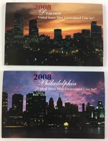 2008 US Mint ANNUAL Uncirculated P and D Coin Sets