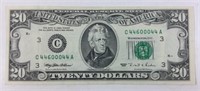 1995 Fancy Serial Number 20 Dollar Bill