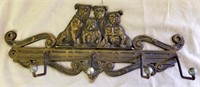 Vintage Brass Bulldog Coat/Key Holder