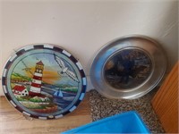 2pc Nautical Decor, Hanging Rd Glass, Plate