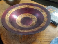 Red/ Gold Colored Glass Bowl