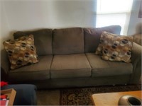 Brown Fabric Couch W/ Pillows