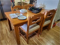 Table, 4 Padded Chairs, Southwest Design