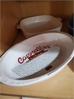 2pc White Baking Dishes, Oval, Casserole