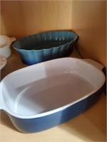 2pc Blue / White Baking Dishes