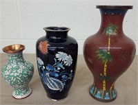 Cloisonne Style & Metal/Painted Vases