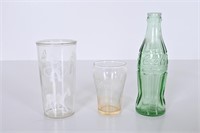 Ropin Cowboy Glass, Coca-Cola Bottle & Glass
